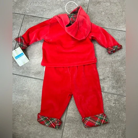 Little Wonders Red and Green Christmas Baby 3 Piece Outfit. Preemie - Picture 2 of 6